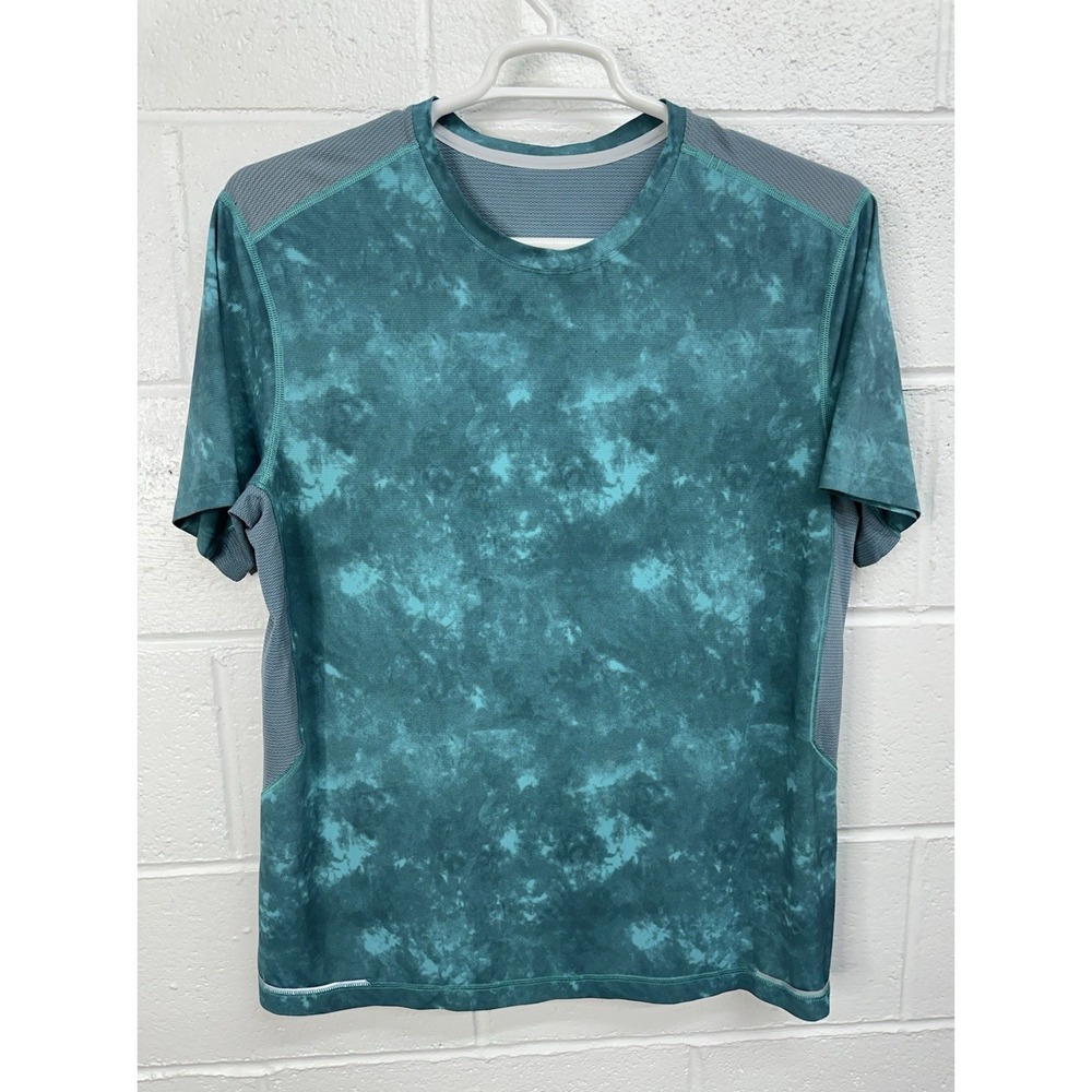 Lululemon Metal Vent Tech T Shirt Green Tie Dye Crew Neck / Men's Large‎